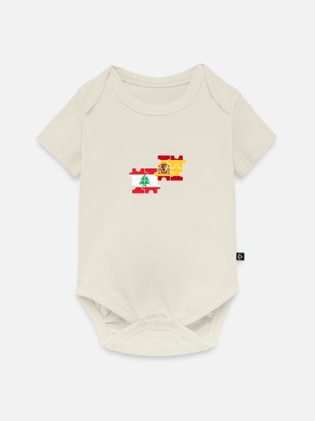 Libanon Spanien Flagge Spanisch Libanese - Baby Premium Kurzarmbody - Naturweiß