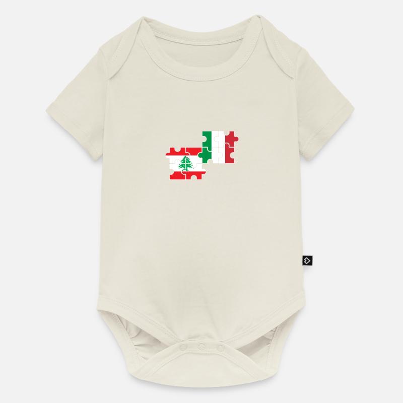 Drapeau du Liban, de l’Italie, du Liban - Body à manches courtes Premium Bébé - blanc cassé