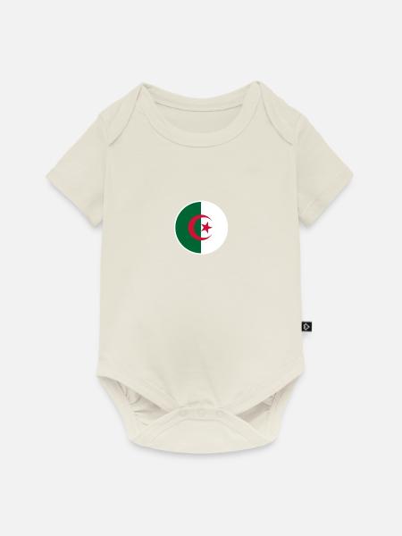 Algerien Algerische Flagge Algerier - Baby Premium Kurzarmbody - Naturweiß