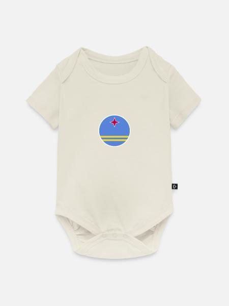 Aruba Arubanische Flagge Arubaner - Baby Premium Kurzarmbody - Naturweiß
