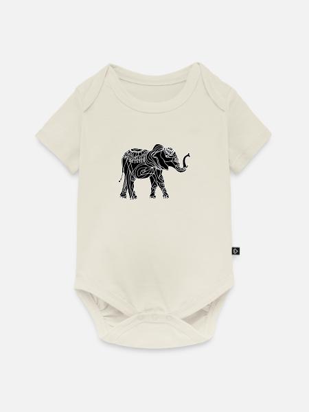 Elefant - Baby Premium Kurzarmbody - Naturweiß