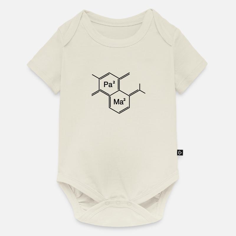 papa + mama - Body à manches courtes Premium Bébé - blanc cassé