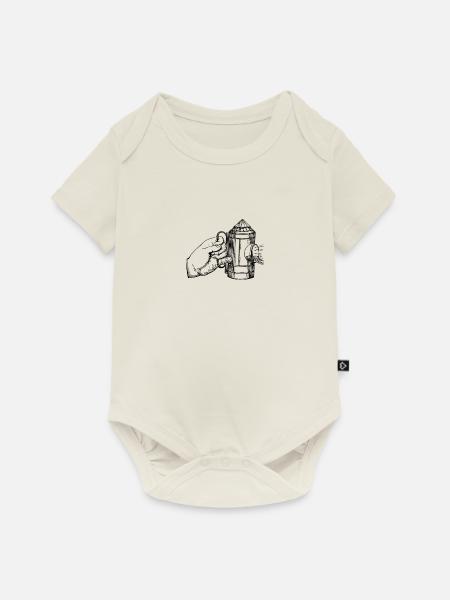 Hand mit Leuchte - Baby Premium Kurzarmbody - Naturweiß