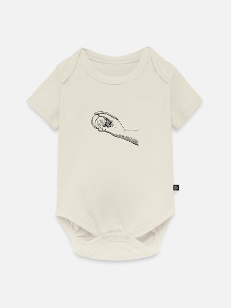 Hand mit Baseball - Baby Premium Kurzarmbody - Naturweiß