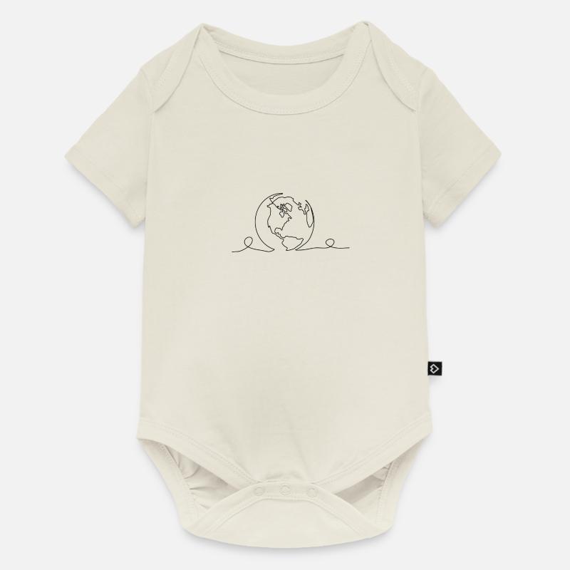 Globe, Terre, Nature, Linéarisation, Protection de l’environnement - Body à manches courtes Premium Bébé - blanc cassé