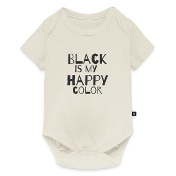 Black is my happy color - Body à manches courtes Premium Bébé - blanc cassé - Devant