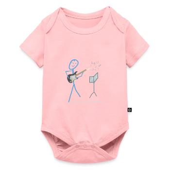 E Guitar Stick Figure Bass Music Rock - Body à manches courtes Premium Bébé - rose - Devant