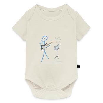 E Guitar Stick Figure Bass Music Rock - Baby Premium short-sleeve bodysuit - off white - Front