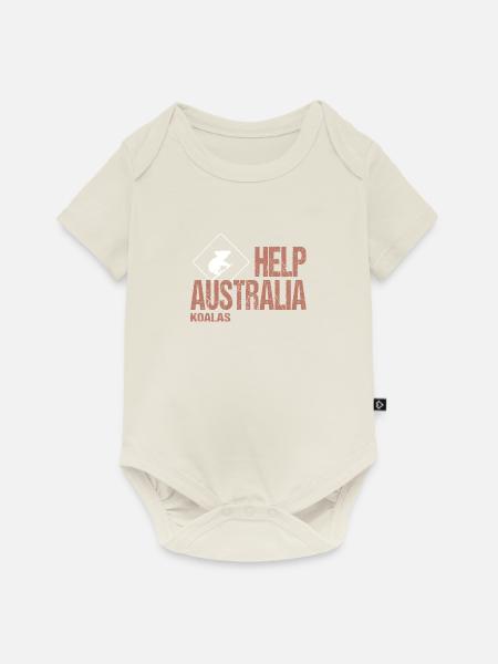 HELP AUSTRALIA KOALAS - Baby Premium Kurzarmbody - Naturweiß