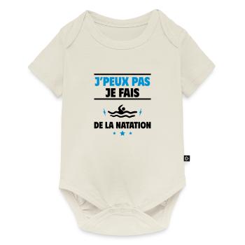 Je fais de la natation, nageur,nageuse - Body à manches courtes Premium Bébé - blanc cassé - Devant