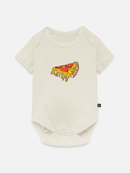 Pizzastück - Baby Premium Kurzarmbody - Naturweiß