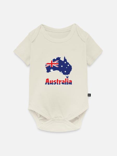 AUSTRALIEN - Baby Premium Kurzarmbody - Naturweiß