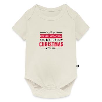 Frohe Weihnachten Weihnachtsgeschenk Santa xmas - Baby Premium Kurzarmbody - Naturweiß - Vorne