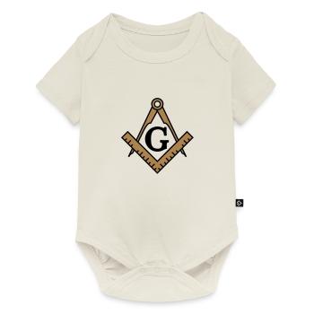 Freimaurer Symbol, Zirkel, Winkel, Gott, Geometrie - Baby Premium Kurzarmbody - Naturweiß - Vorne