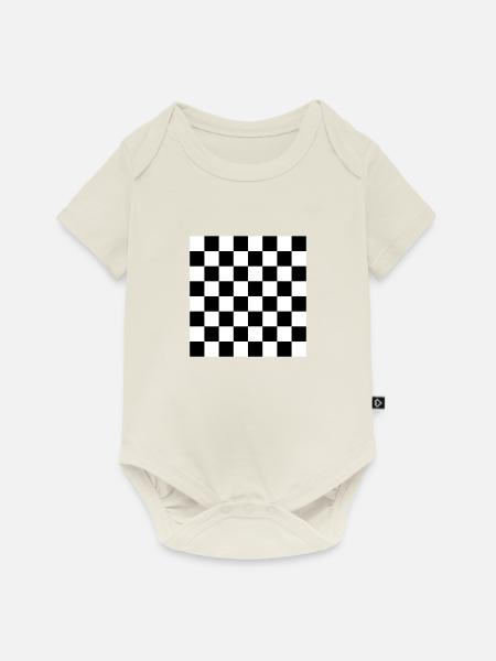 SchwarzWeiß / BlackWhite - Baby Premium Kurzarmbody - Naturweiß