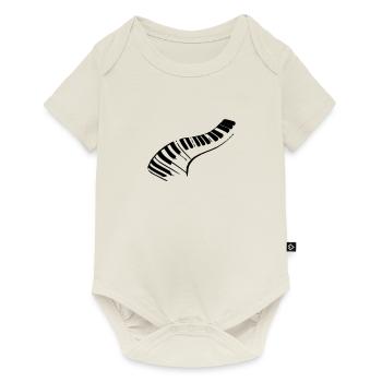 Klavier - Baby Premium Kurzarmbody - Naturweiß - Vorne
