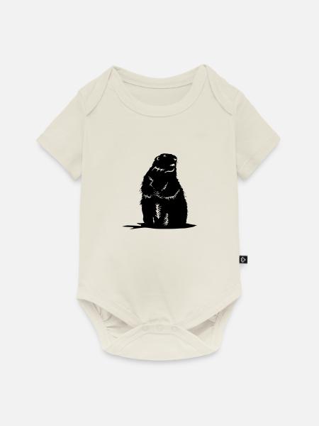 Murmeltier - Baby Premium Kurzarmbody - Naturweiß