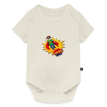 kleiner Superheld - Baby Premium Kurzarmbody - Naturweiß - Vorne