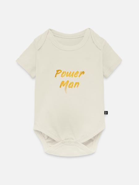 Power Man - Baby Premium Kurzarmbody - Naturweiß