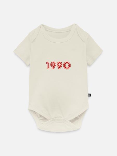 1990 - Baby Premium Kurzarmbody - Naturweiß