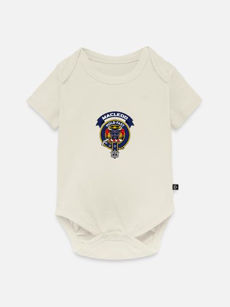 MacLeod Scottish Clan Badge Tartan - Baby Premium Kurzarmbody - Naturweiß