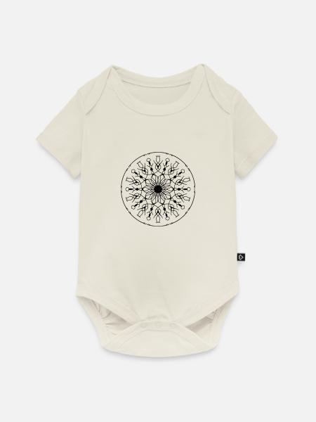 Mandala - Baby Premium Kurzarmbody - Naturweiß