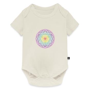 Graine de vie et tétraèdre - Body à manches courtes Premium Bébé - blanc cassé - Devant