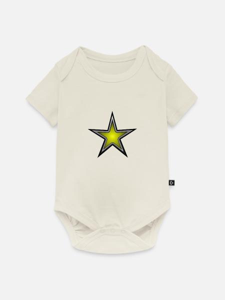 Stern - Baby Premium Kurzarmbody - Naturweiß