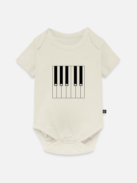 Piano - Baby Premium Kurzarmbody - Naturweiß