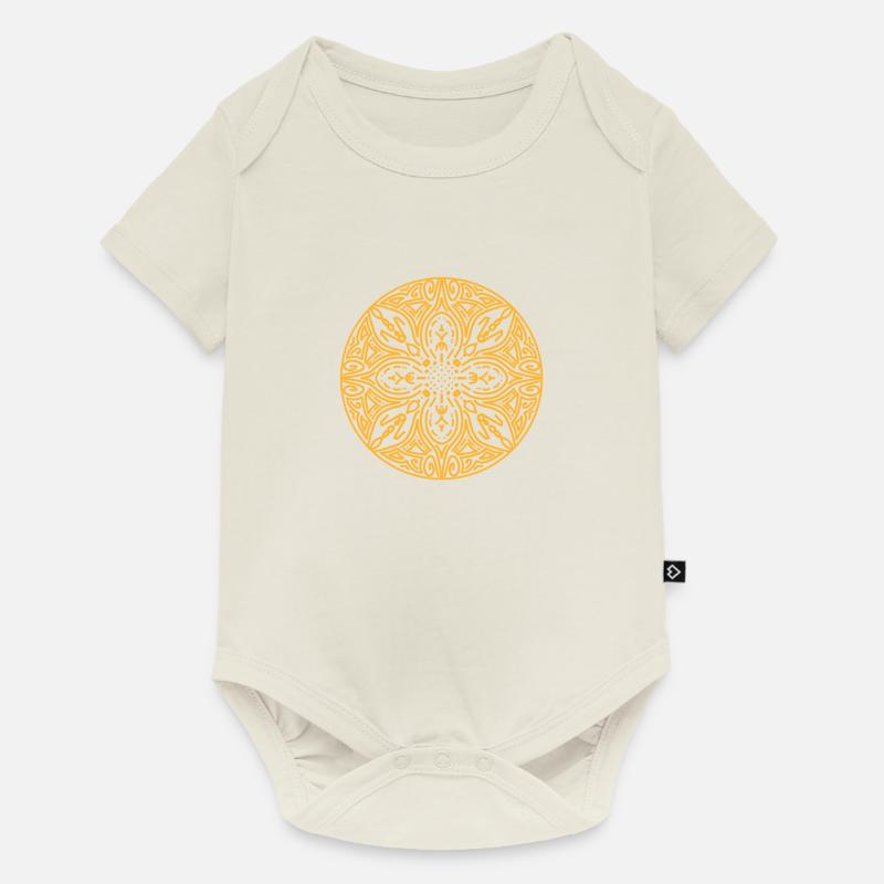 Mandala - Baby Premium Kurzarmbody - Naturweiß