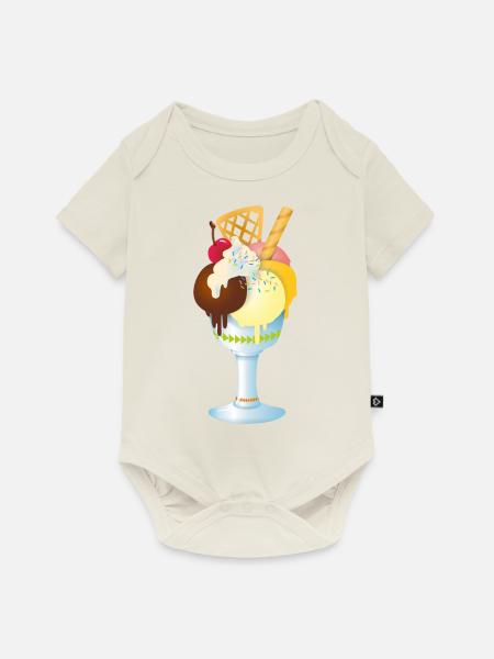 Eiscreme - Baby Premium Kurzarmbody - Naturweiß