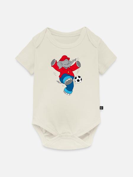 Benjamin Blümchen spielt Fußball - Baby Premium Kurzarmbody - Naturweiß