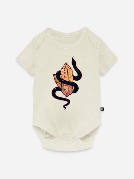 Schlange Kristalle - Baby Premium Kurzarmbody - Naturweiß