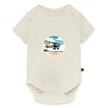 Biplan au-dessus d’Hawaï - Body à manches courtes Premium Bébé - blanc cassé - Devant