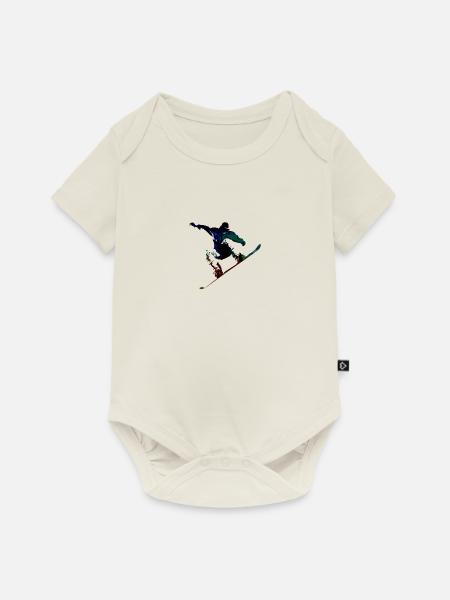snowboarder - Baby Premium Kurzarmbody - Naturweiß