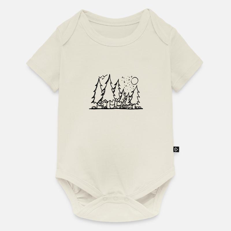 Forêt de sapins - Body à manches courtes Premium Bébé - blanc cassé