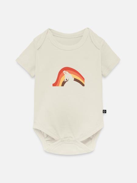Frosch Teich Quak - Baby Premium Kurzarmbody - Naturweiß