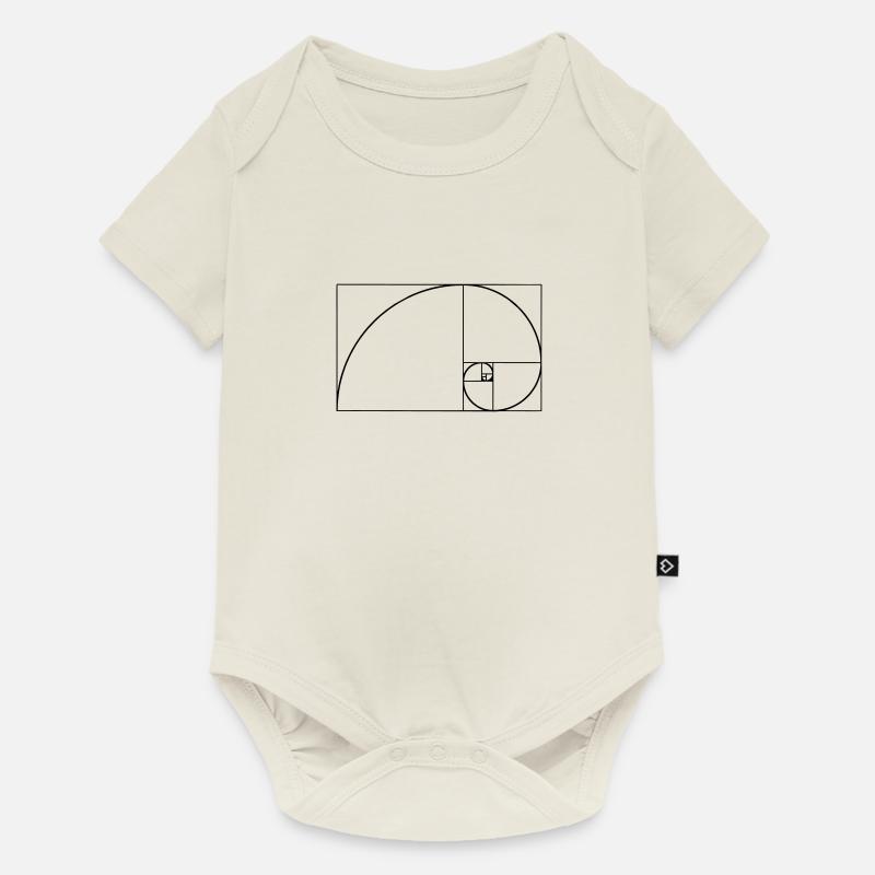 Spirale de Fibonacci, section doré, Phi, evolution - Body à manches courtes Premium Bébé - blanc cassé