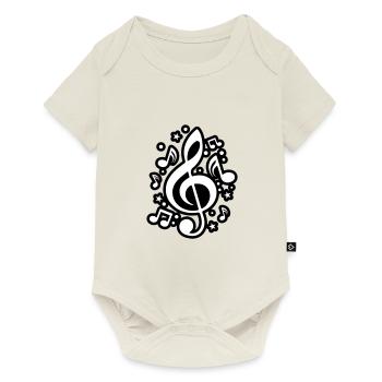 Musical Notes clef symbol musician - Baby Premium short-sleeve bodysuit - off white - Front