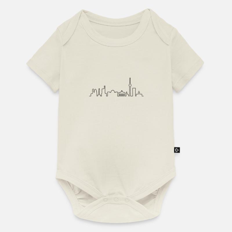 Skyline Berlin - Baby Premium Kurzarmbody - Naturweiß