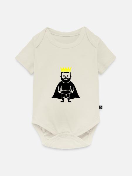 König - Baby Premium Kurzarmbody - Naturweiß