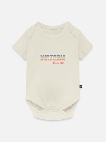 VICTORIA - Australia - Baby Premium Kurzarmbody - Naturweiß