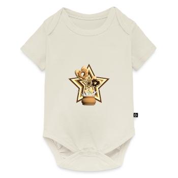 Herz Donuts mit Stern. - Baby Premium Kurzarmbody - Naturweiß - Vorne