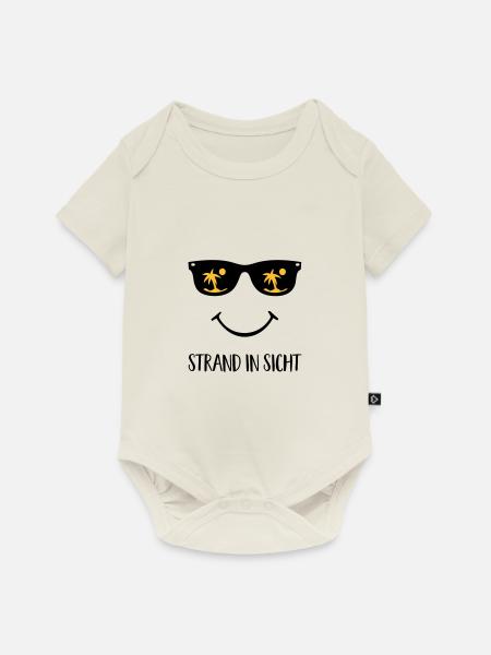 Strand in Sicht - Baby Premium Kurzarmbody - Naturweiß