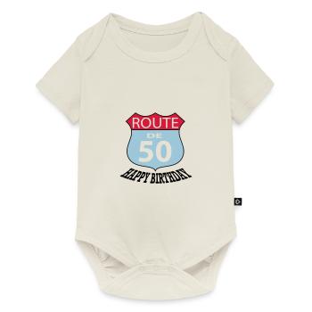 Geburtstag Birthday Route 50 - Baby Premium Kurzarmbody - Naturweiß - Vorne