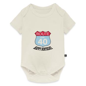 Anniversaire Anniversaire Route 40 - Body à manches courtes Premium Bébé - blanc cassé - Devant