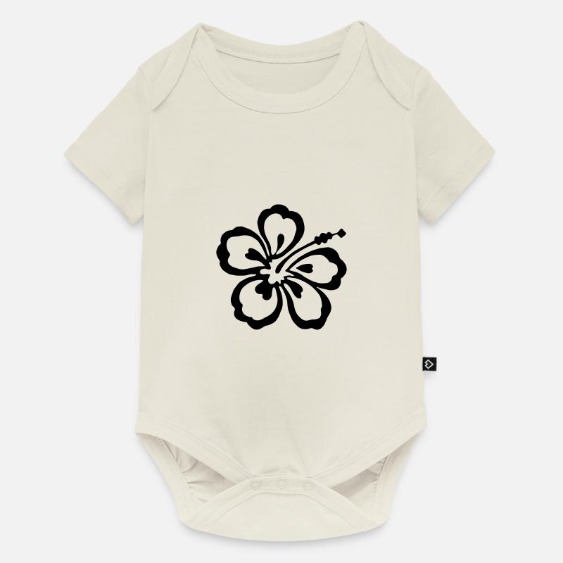 Hibiscus - Body à manches courtes Premium Bébé - blanc cassé