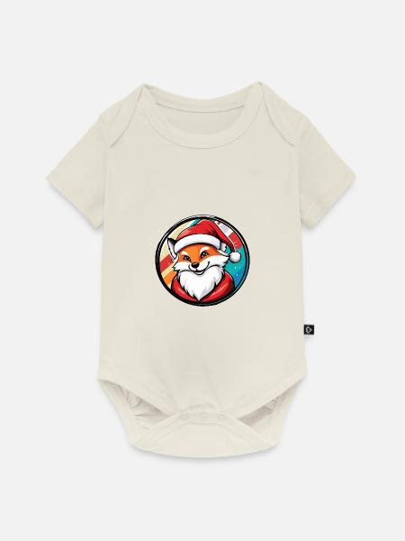 Fuchs Weihnachten Christmas - Baby Premium Kurzarmbody - Naturweiß