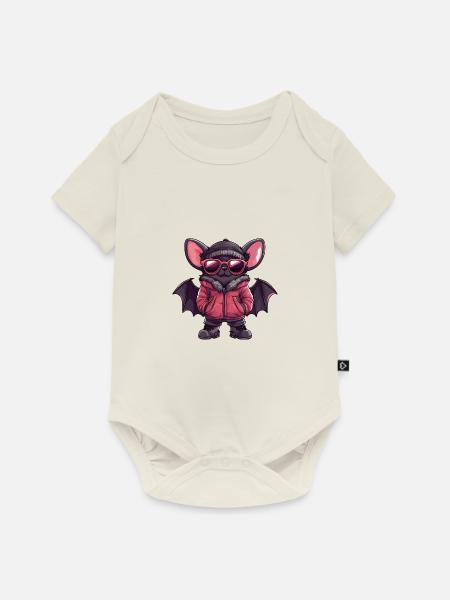 Fledermaus Winter - Baby Premium Kurzarmbody - Naturweiß