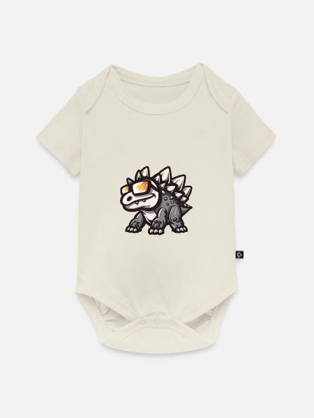 Dinosaurier stegosaurus Cool Comic - Baby Premium Kurzarmbody - Naturweiß